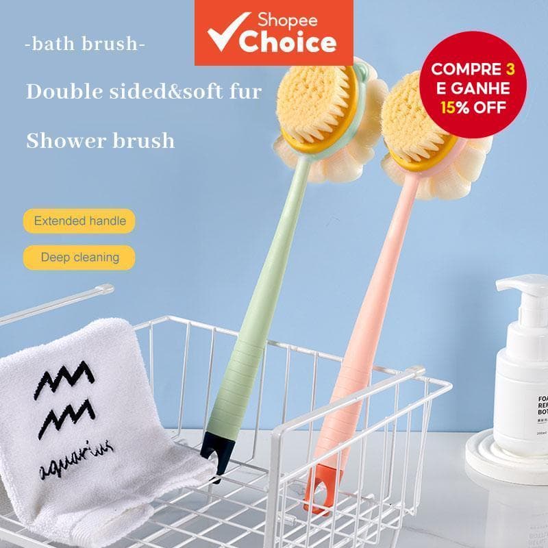 1Pc Esponja Longa Escova De Banho Para Cabelos Macios Dupla Rub