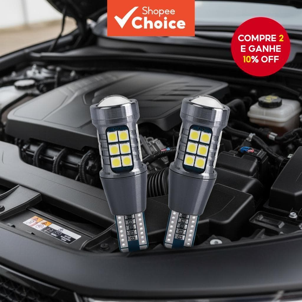 Lâmpadas LED T15 W16W Canbus Super Brilhante 3030 27SMD para Luzes de Ré e Luz de Recuo Automotivas