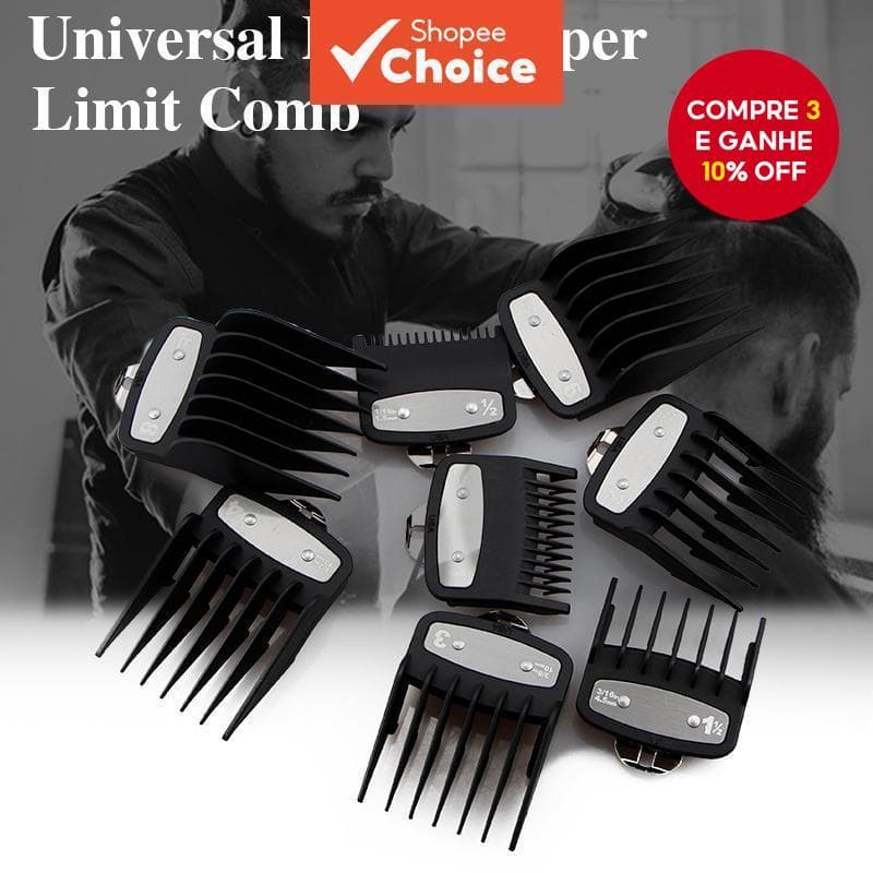 8 Pçs Clipe De Metal Máquina De Cortar Cabelo Elétrica Aparador De Limite De Barbear Pente Salão De Beleza Barbeiro Aces