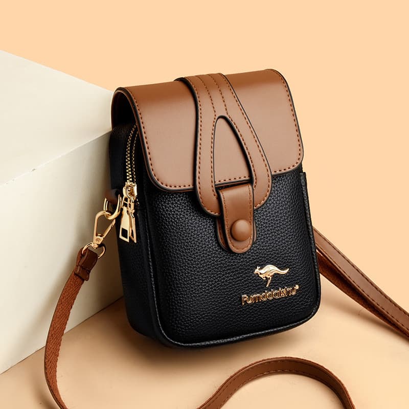 Mini Bolsa Feminina Crossbody Para Telefone , Moderna De Moedas E Multicamadas De Ombro Leve Luxuosa
