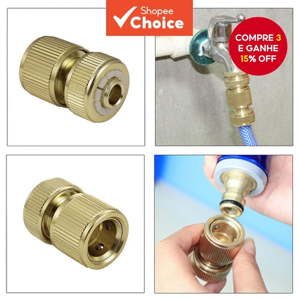 Adaptador De Mangueira De Latão De 1/2 " Para Irrigação De Jardim