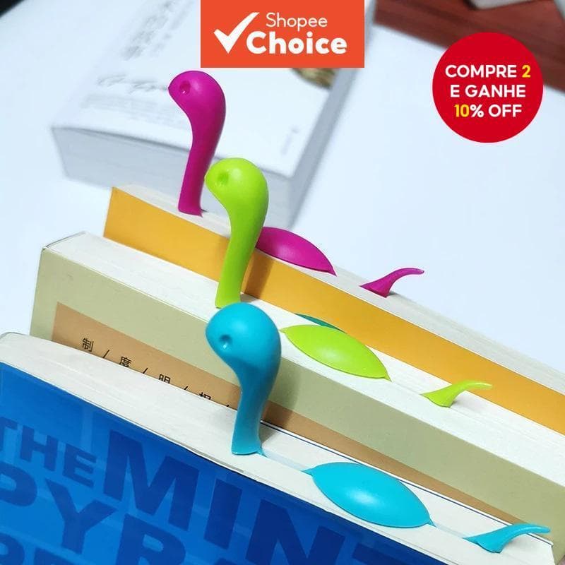 Marca páginas criativo do monstro do Lago Ness em pasta de página colorida para presente e material estudantil