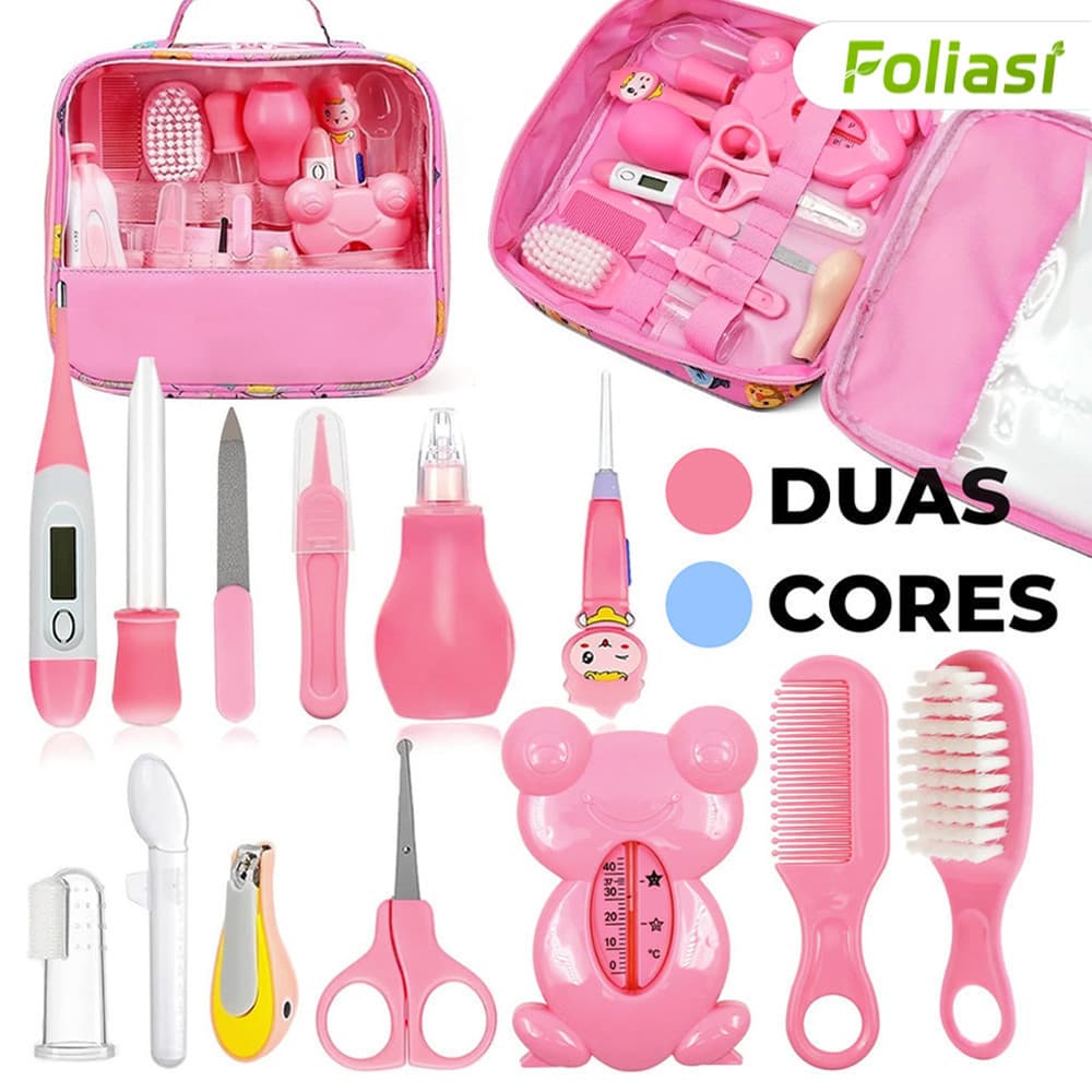 O Kit de saúde e cuidados do seu bebê inclui 13 peças, inclui máquina de corte de termômetro e/ou