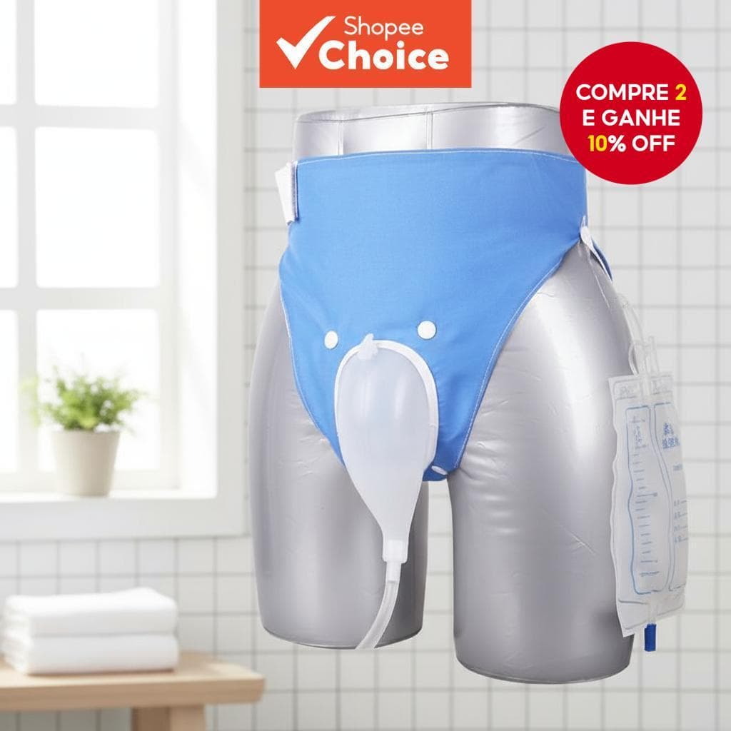  Fralda com Coletor de Urina Vedado, Solução Discreta para Drenagem de Pacientes Acamados, Conforto e Higiene