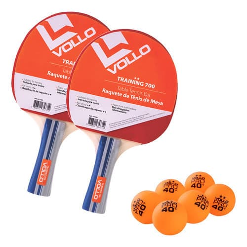 2x Raquetes De Ping Pong Training Vollo 6 Bolas Tênis de Mesa  2 Estrelas