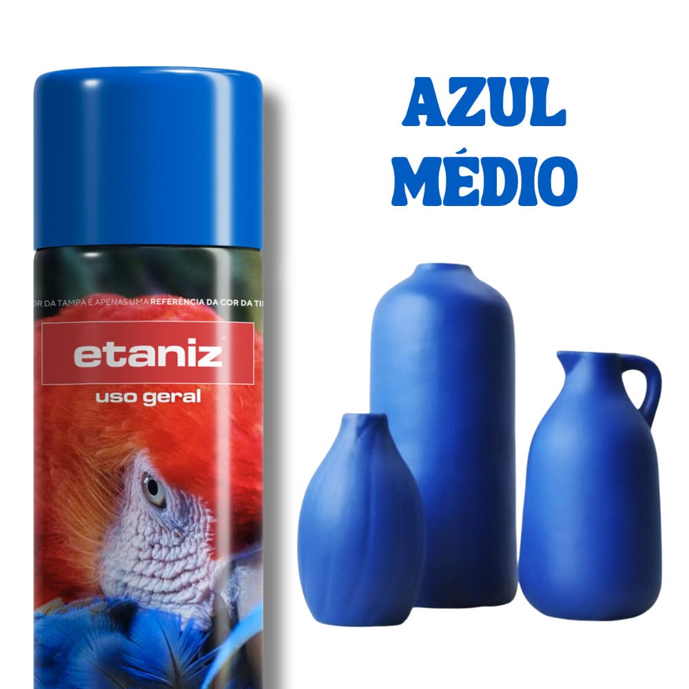 Tinta Spray Azul Médio Uso Geral 400ml secagem rápida - Etaniz