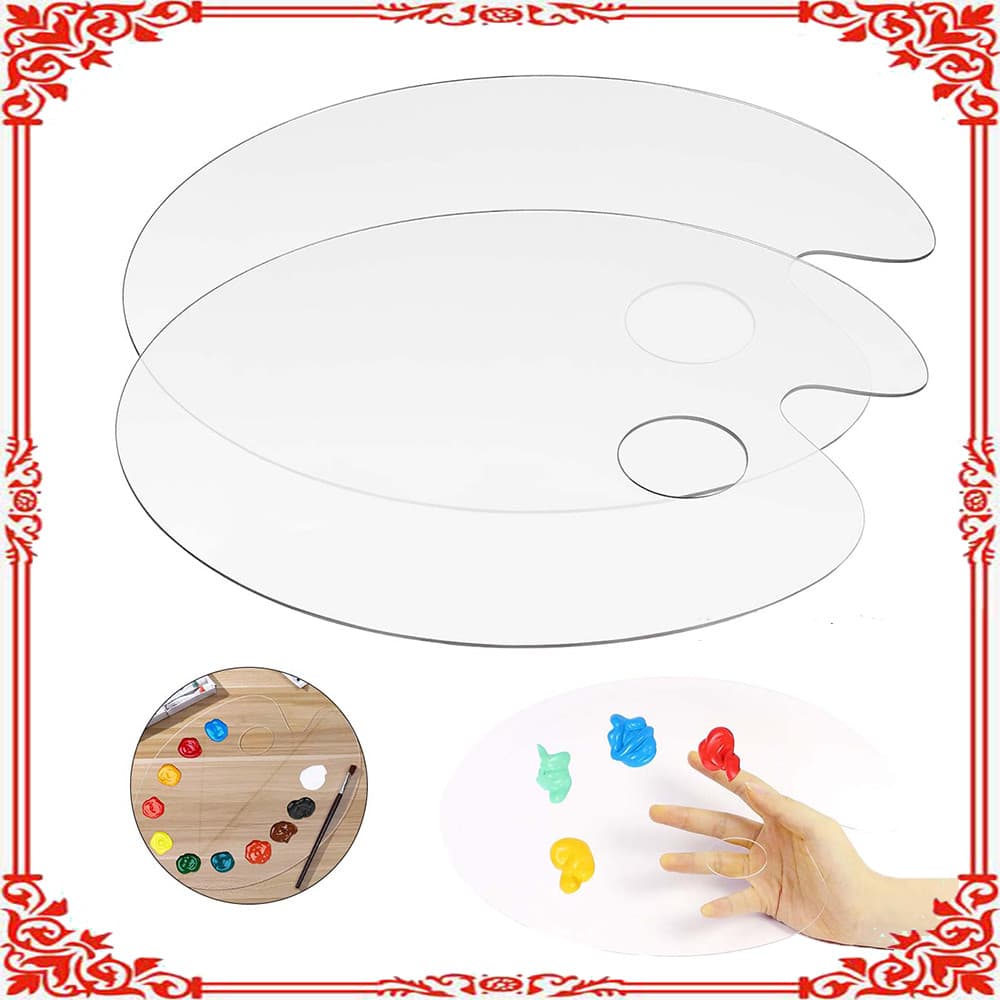 2 paletas de pintura transparentes (única 20X30cm) paleta de pintura paleta de pintura Material acrílico filme plástico