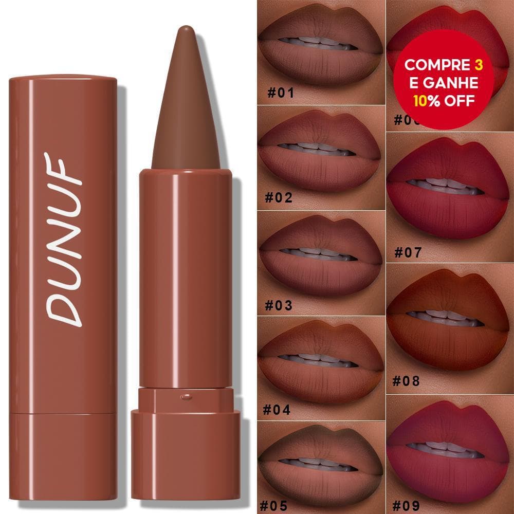 Lápis Labial Para Presente De Dia Dos Namorados : Fosco À Prova D'água , Ponta Cônica , 1 Peça De Batom Tons Universais 
