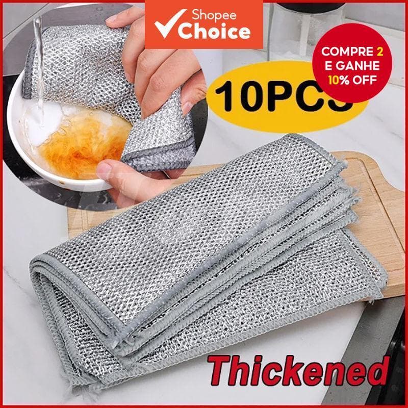 Purificador De Lã De Aço Dupla Face-Esfregão De Metal Prateado Para Panelas/, Resistente À Ferrugem E Sem Arranhões