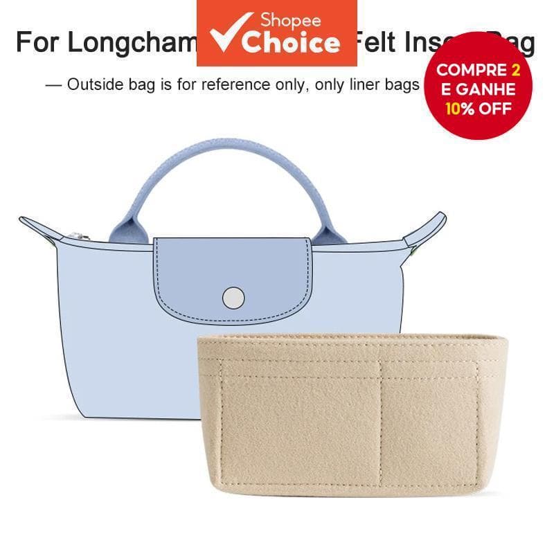 Organizador De Inserção De Saco Para Longchamp Mini Bolsa De Feltro Forro Armazenamento