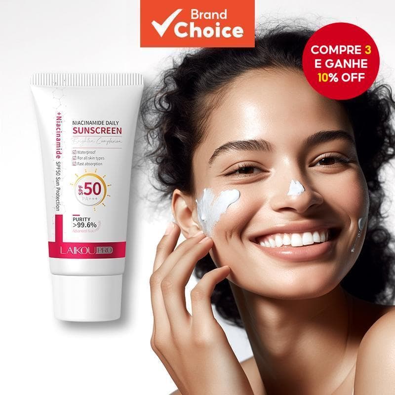 LAIKOU Pro 99,6 % Niacinamida Protetor Solar Diário SPF50 PA + Brightening Sunblock Repairing 50g