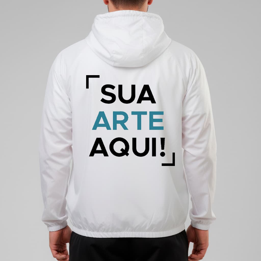 Jaqueta Corta Vento Personalizada Capuz Impermeável Equipe