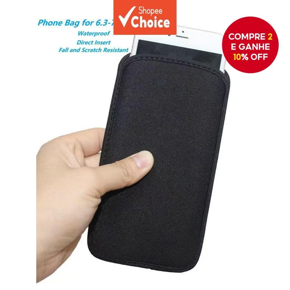 Capa De Celular De Neoprene À Prova D'água : Suporte De Telefone De Inserção Direta Para Telefones De 6.3 A 7.2 " , Resi