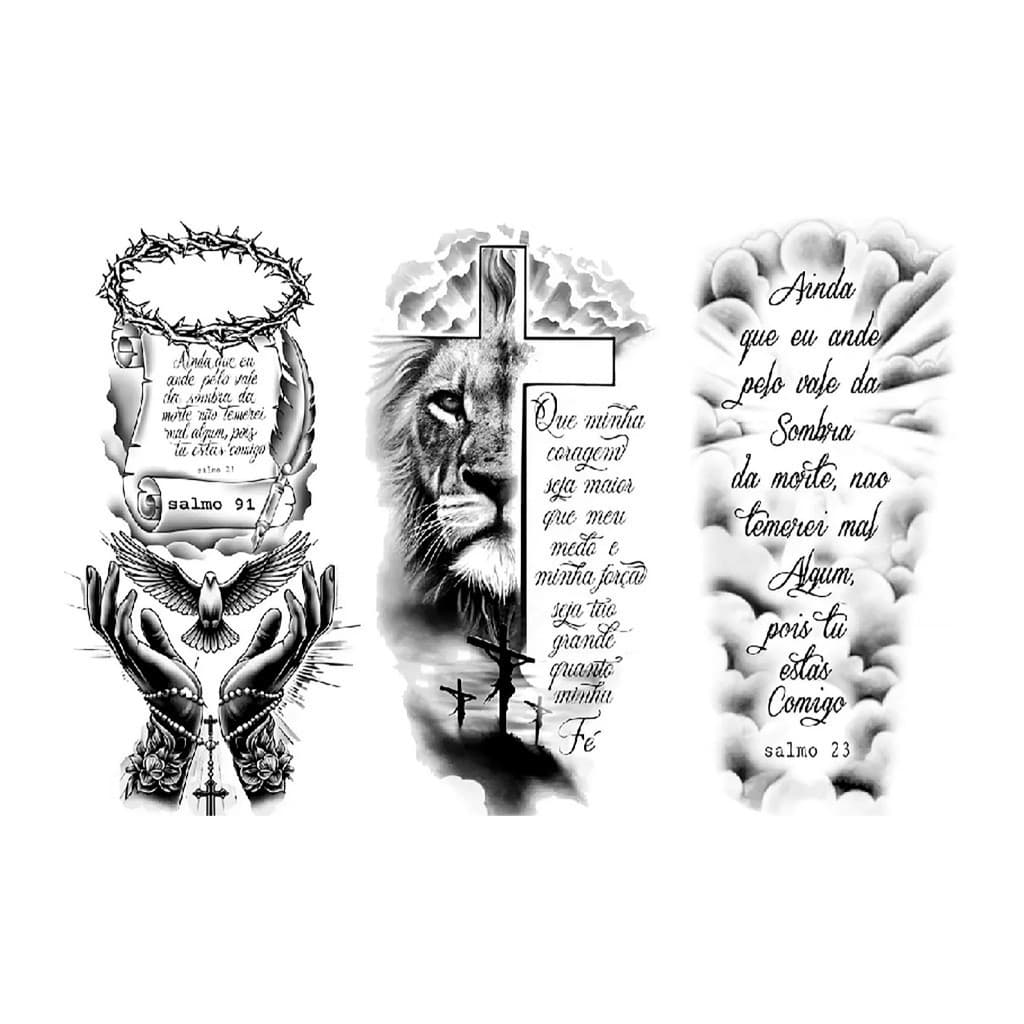 Tatuagem Temporaria Salmos - Cartela Com 3 Unidades