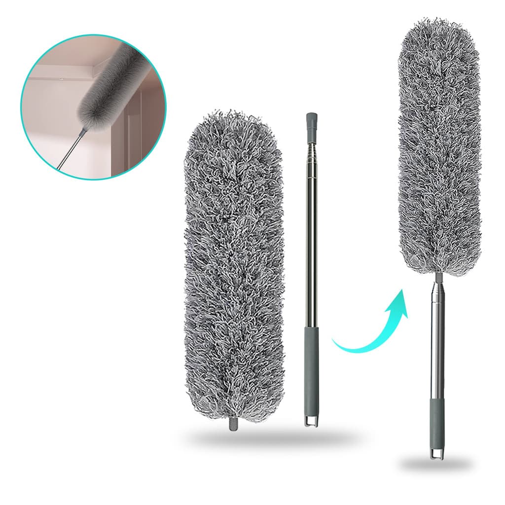 Espanador Telescópico 2,8m | Fibra Microfibra | Alcance Alto | Para Ventilador de Teto e Cantos