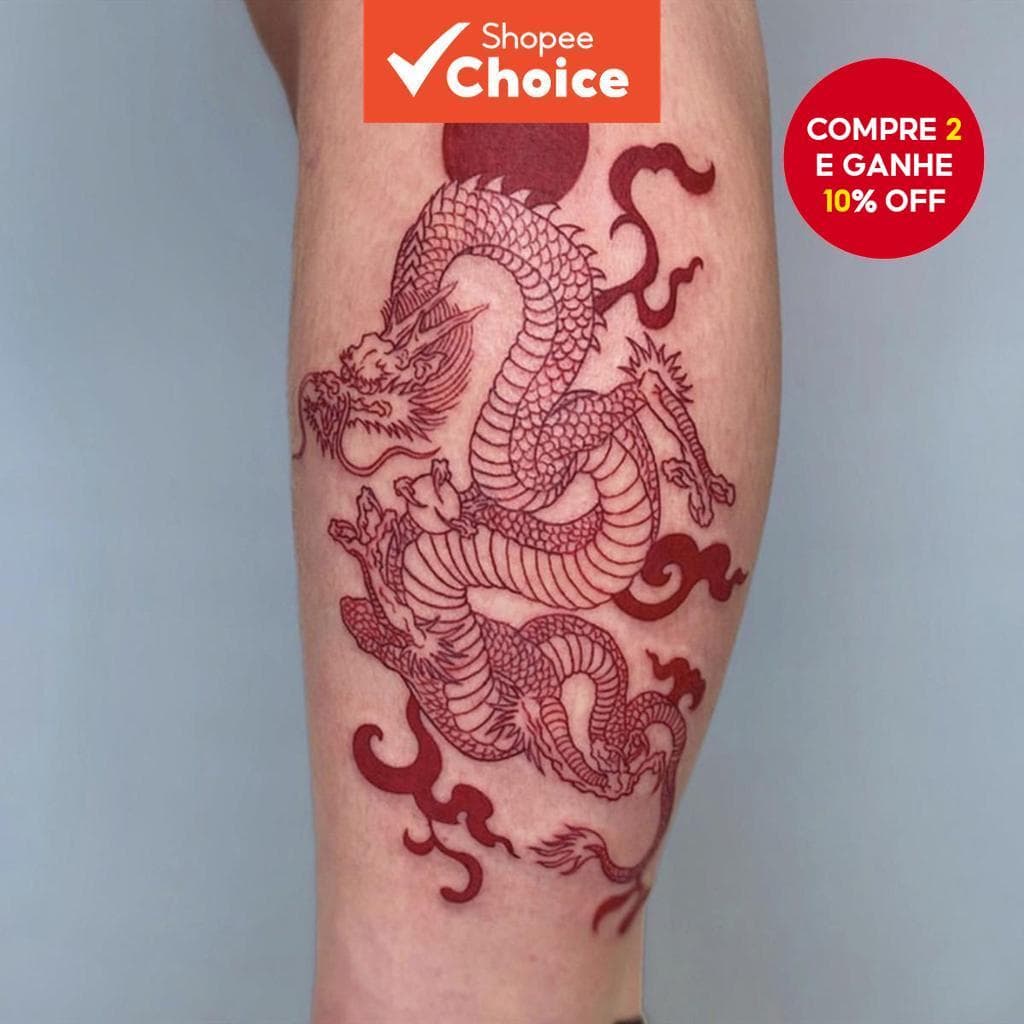 1pc Realista Cobra Vermelha Tatuagem Temporária Impermeável E De Longa Duração Adesivo De Arte Corporal Para Braços