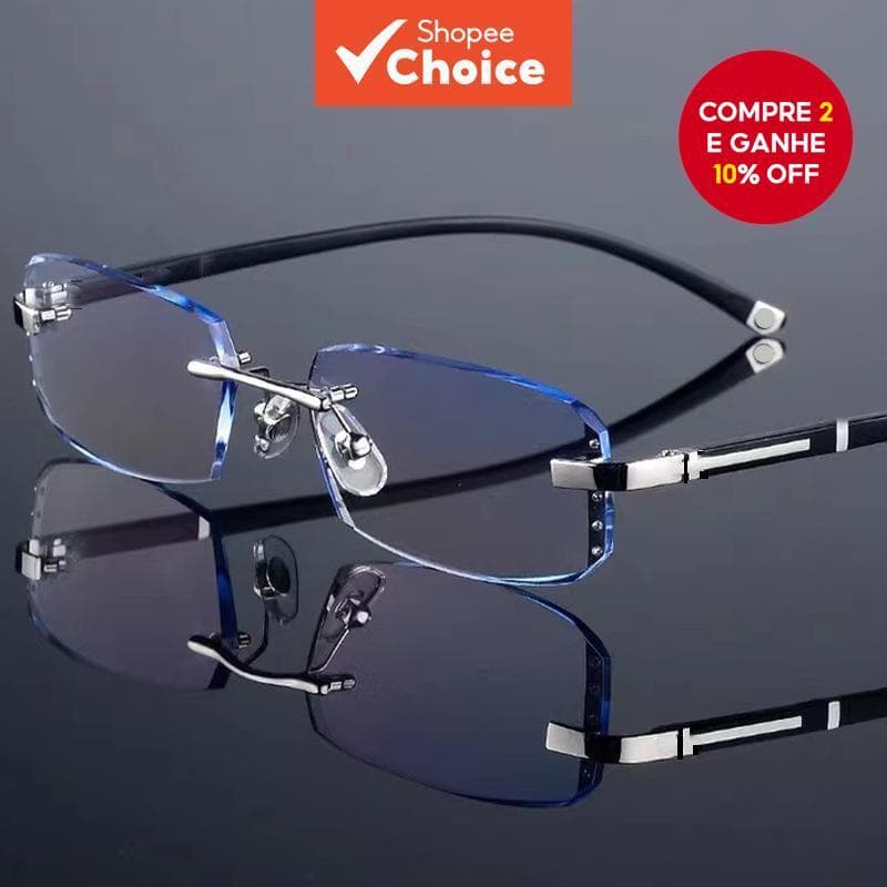 Óculos De elite Empresariais Sem Moldura Ultraleves Lente Lisa À Prova De Radiação