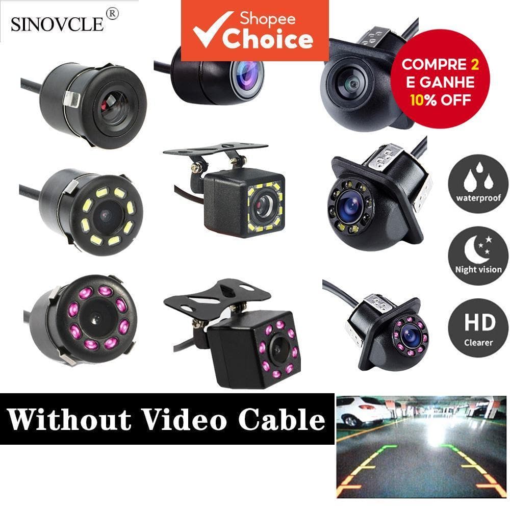 Câmera De Visão Traseira Do Carro 4LED 8LED Infravermelho 120 Graus HD Noturna Estacionamento Automático Vídeo À Prova D