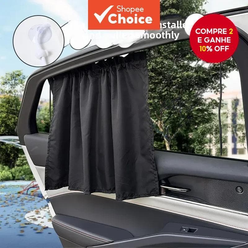 Novo cortina de carro com ventosas, blackout preta e grossa, protetor solar para janelas de carro, durável e universal