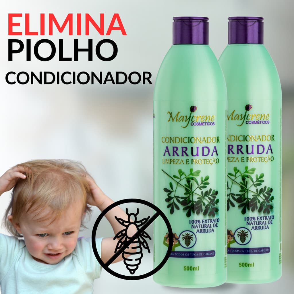 Kit 2 Condicionadores De Arruda Mata Piolho E Lêndeas