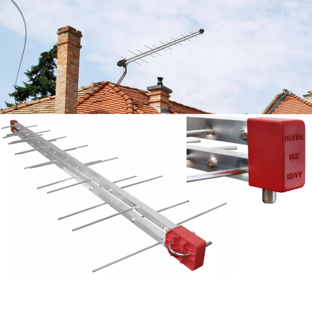 Antena tv digital 4k externa log 28 elementos uhf digital hdtv