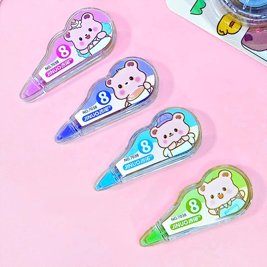 Kit 04 Fita Corretiva Escolar Em Fita Kawaii Sanrio Papelaria Fofa