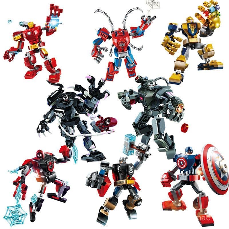19-28cm Marvel Super Hero Boneca Homem de Ferro Capitão América Construção bloco brinquedo conjunto Coleção