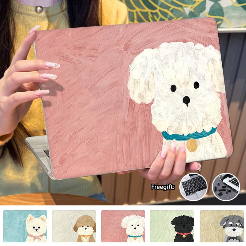 Capa De Impressão De Cachorrinho Kawaii Para Macbook Air13 Polegadas M4 A3240 Air15 A3241 Pro14 A3112 A3401 Pro13 M1 M2 