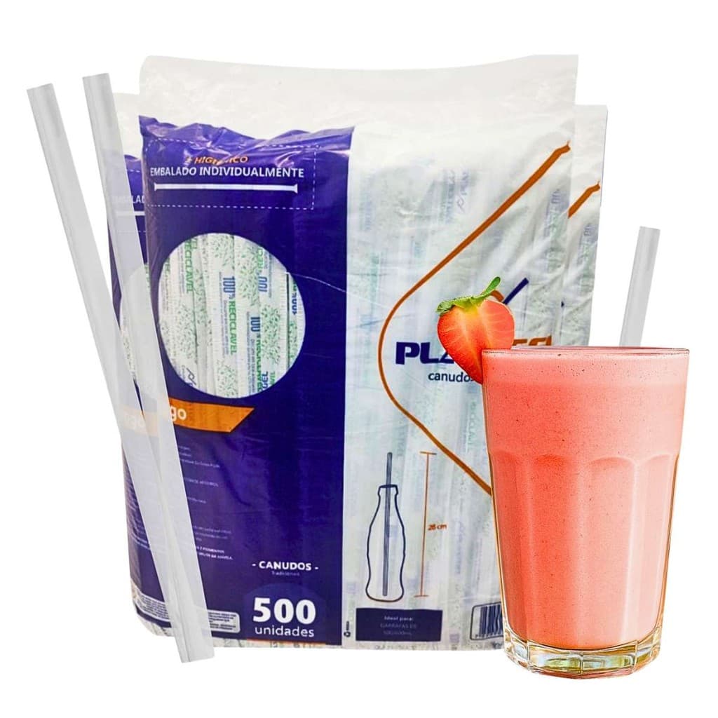 Canudos 26cm Para Drinks Bebidas Sucos Multiuso Tradicional Para Garrafas de 500/600 ml