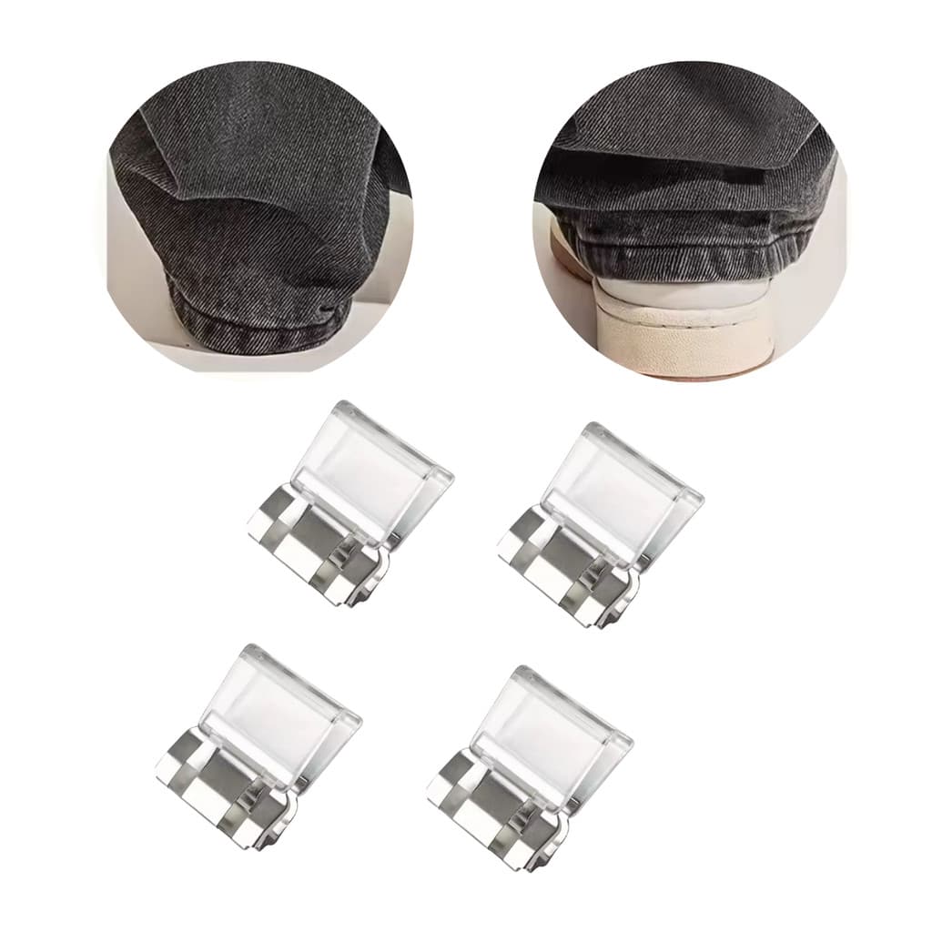 4 Clip Ajuste Prende Bainha Barra Calça Sem Arraste Costura 