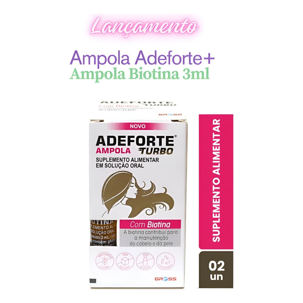 Adeforte Turbo Ampola 3ml + Ampola Biotina 3ml Lançamento