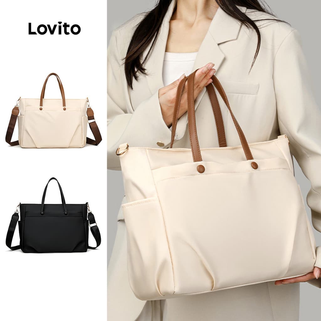 Lovito Bolsa de Ombro/carteira Casual de Grande Capacidade para Laptop para mulheres LFA98042