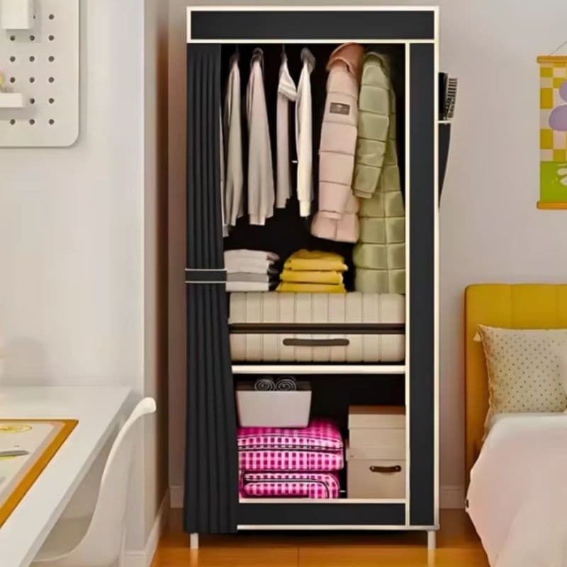 Guarda Roupa Dobrável Roupeiro Portátil Pequeno 44x56x146cm DT9389