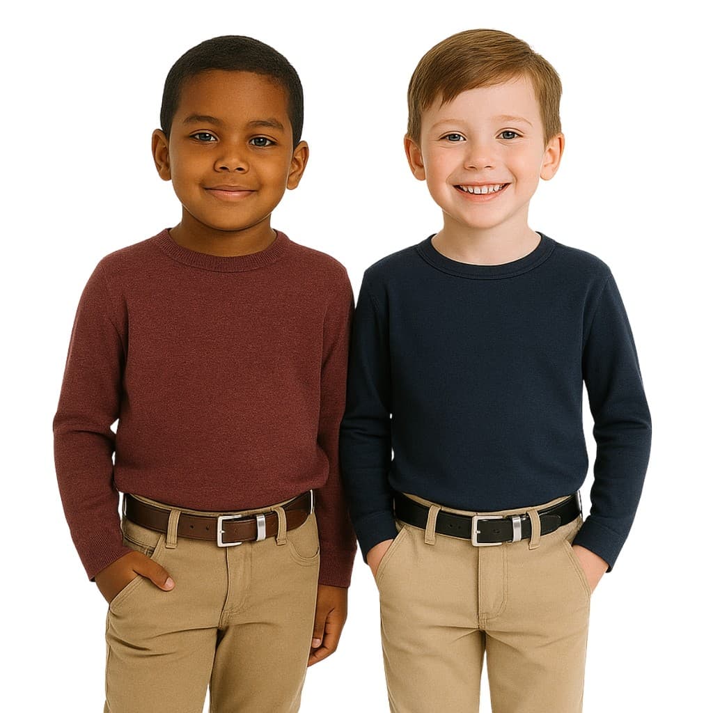 Cinto Masculino Infantil Social Casual Sintético Regulável Com Fivela De Metal