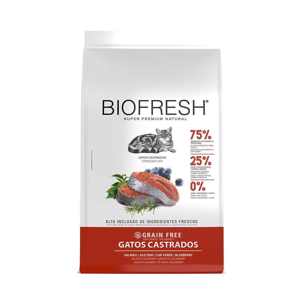 Ração Biofresh Super Premium Gatos Castrados Salmão - 7,5kg