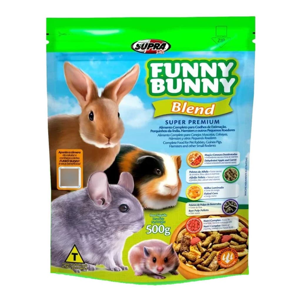 Funny Bunny Blend 500g Ração para Coelhos e Roedores Supra