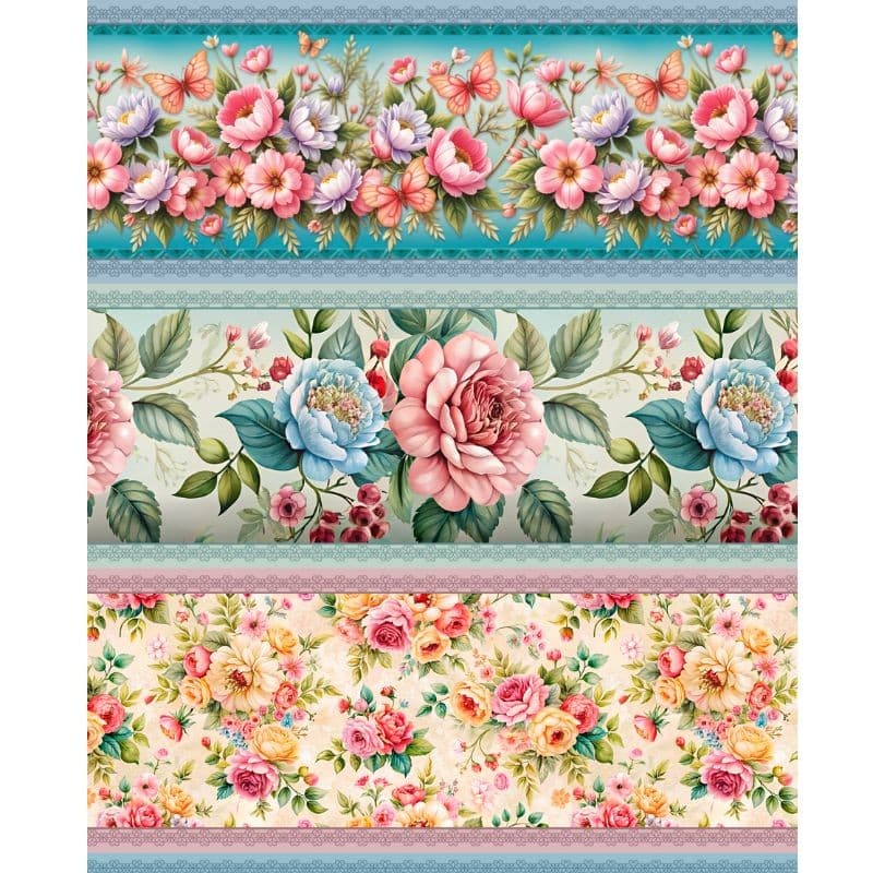 TRICOLINE DIGITAL BARRADO ESTAMPA EXCLUSIVA ENCANTO FLORAL 0,55x1,50m