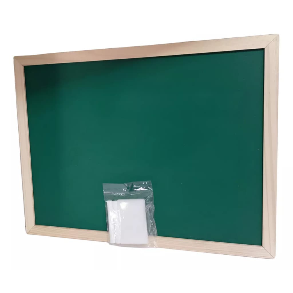 Lousa Quadro Verde Infantil Escolar 40x60 + Giz + Apagador