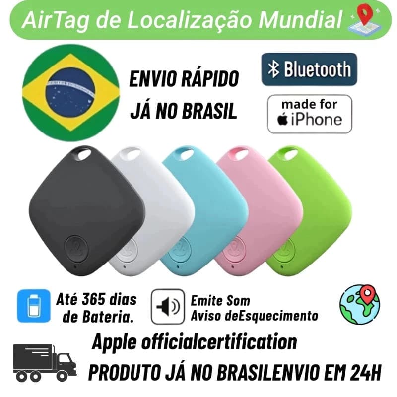 Rastreador AirTag Smart Tag MFI Localizador GPS Mala Carro Moto Pet Criança Sem Limite de Distância so para IOS