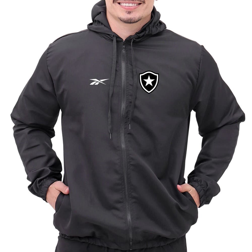 Jaqueta Corta Vento Masculino com Capuz e  Bolso Lateral - Coleção Amantes do Futebol 2024 - BOTRJ