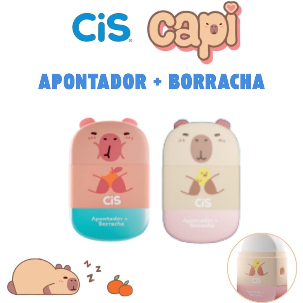 Apontador com Borracha Capivara Cis