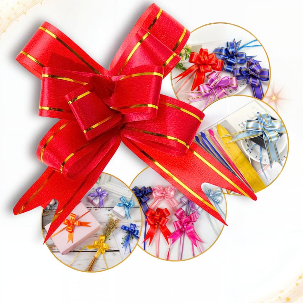 Kit 100 Laço Fácil Mágico Grande Para Presente Pronto