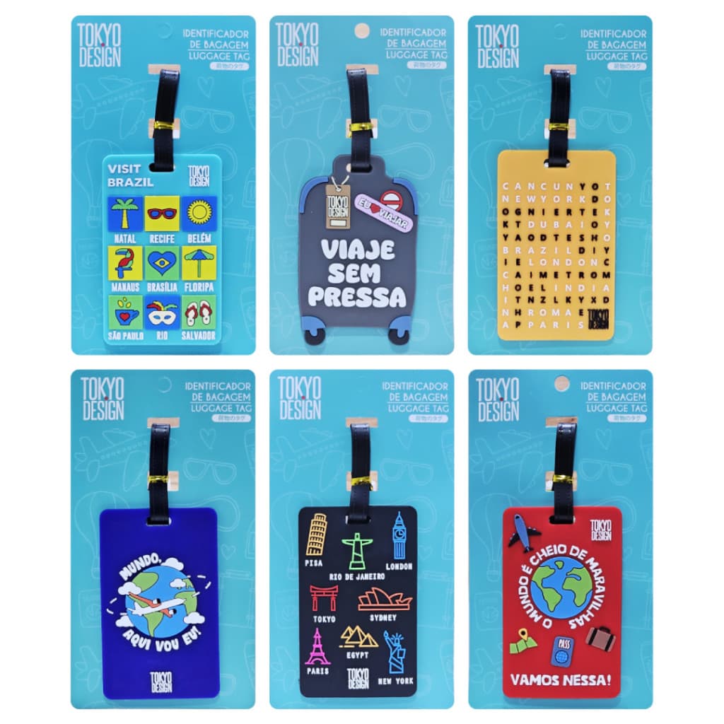 Identificador de Mala Etiqueta de Bagagem de Viagem Emborrachado Estampada Para Mochila