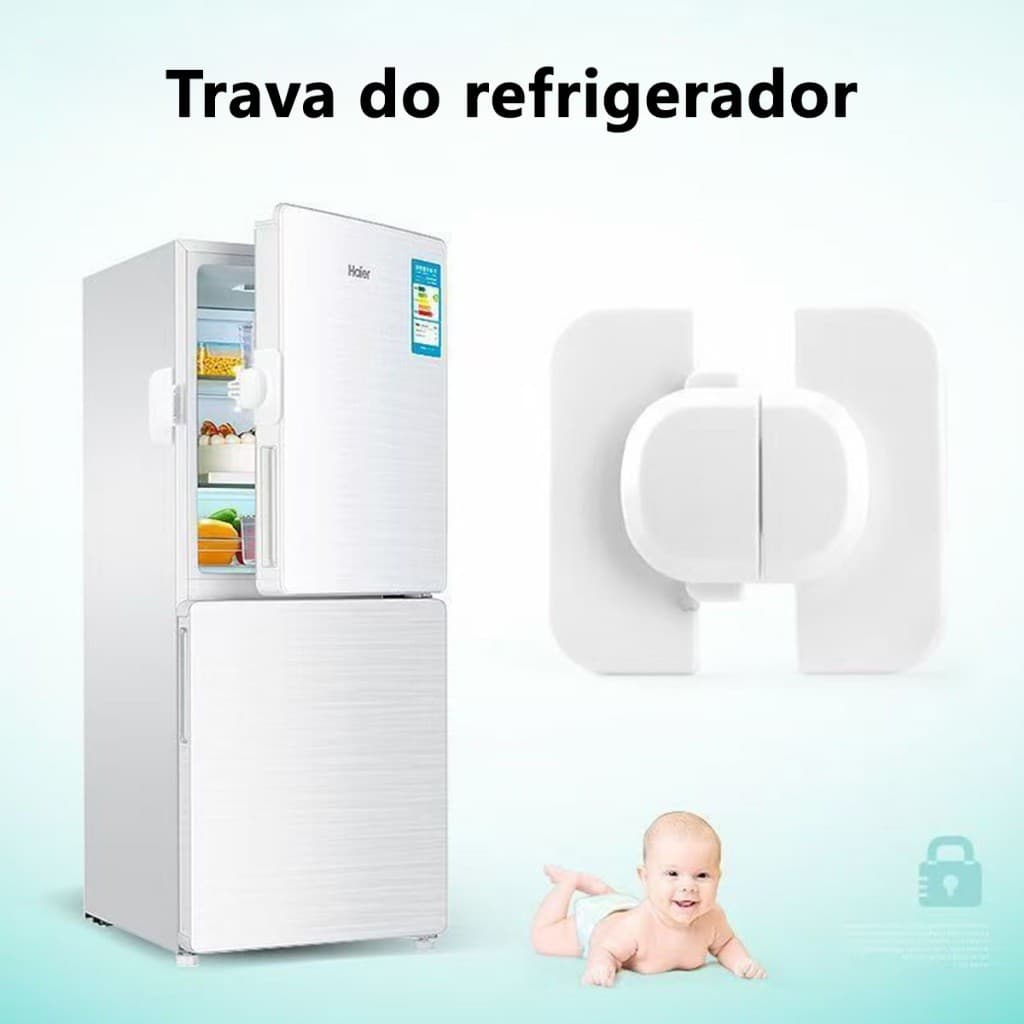 Trava De Segurança Para Portas e Gavetas De Armários e Geladeiras Segurança para Bebes e Crianças