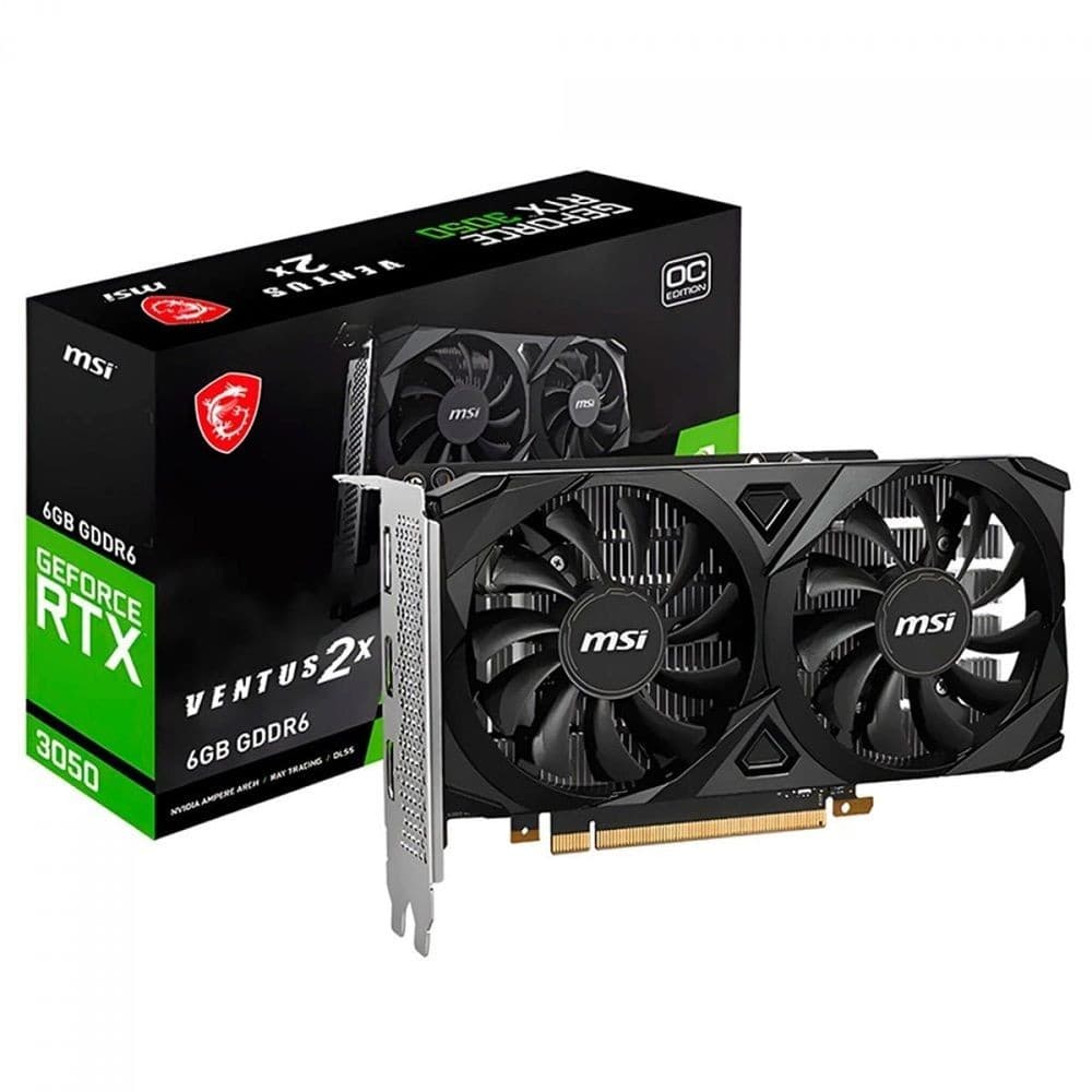Placa de Vídeo MSI GeForce RTX 3050 Ventus 2X OC, 6GB, GDDR6, 96 bits, 912-V812
