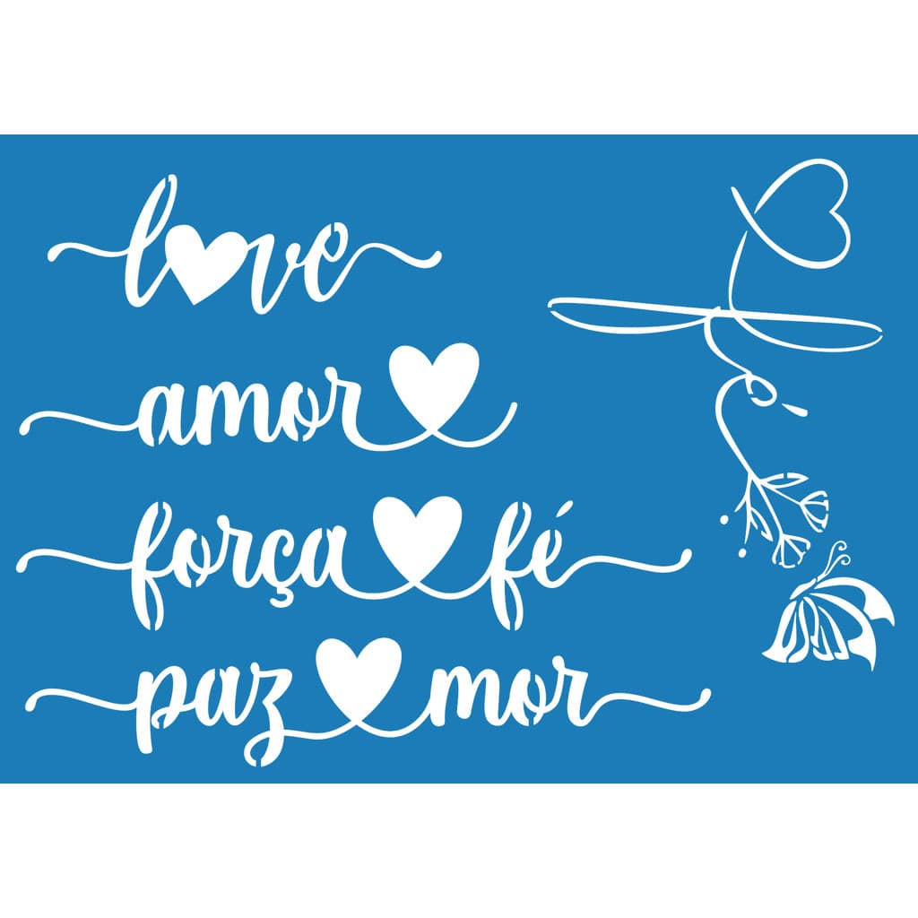 Stencil fé força foco paz amor pintura em tecido decoração de cozinha pano prato