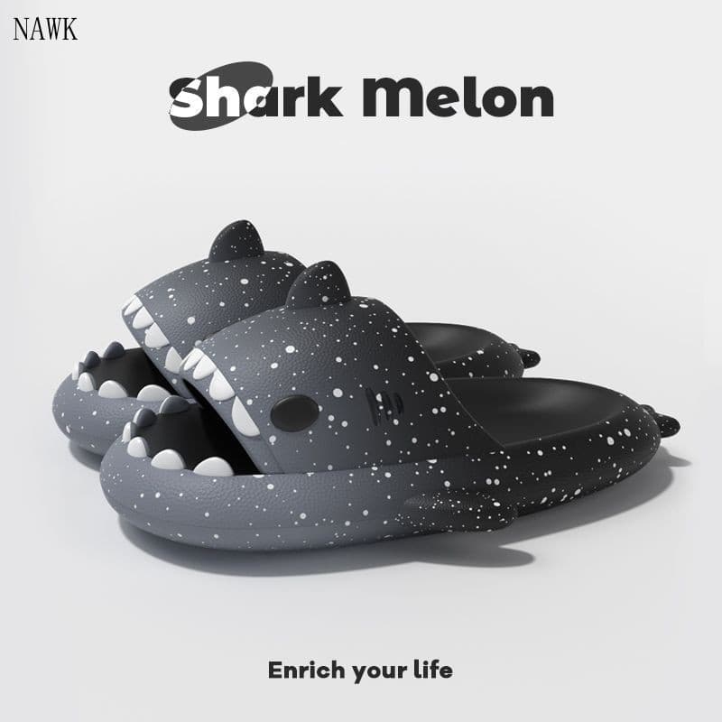 Novo Produto em Estoque Chinelos de Tubarão com Gradiente de Céu Estrelado para Homens Uso ao Ar Livre no Verão Uso Inte