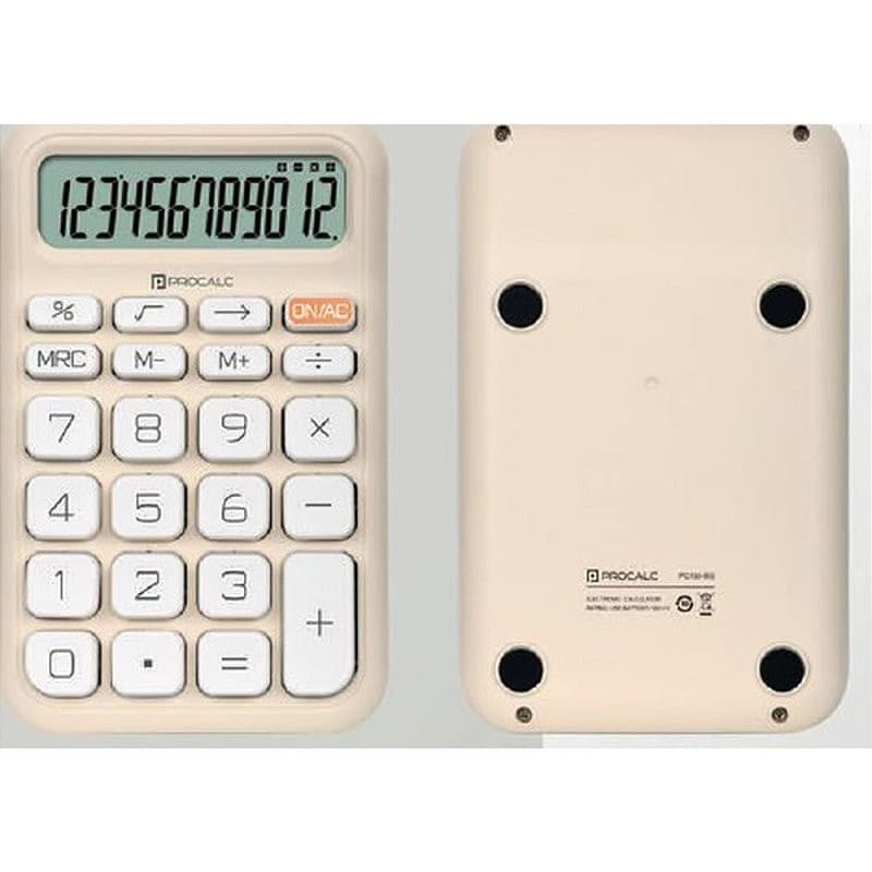Calculadora de Mesa 12 DIG. Bege SOLAR/BATER.PC130