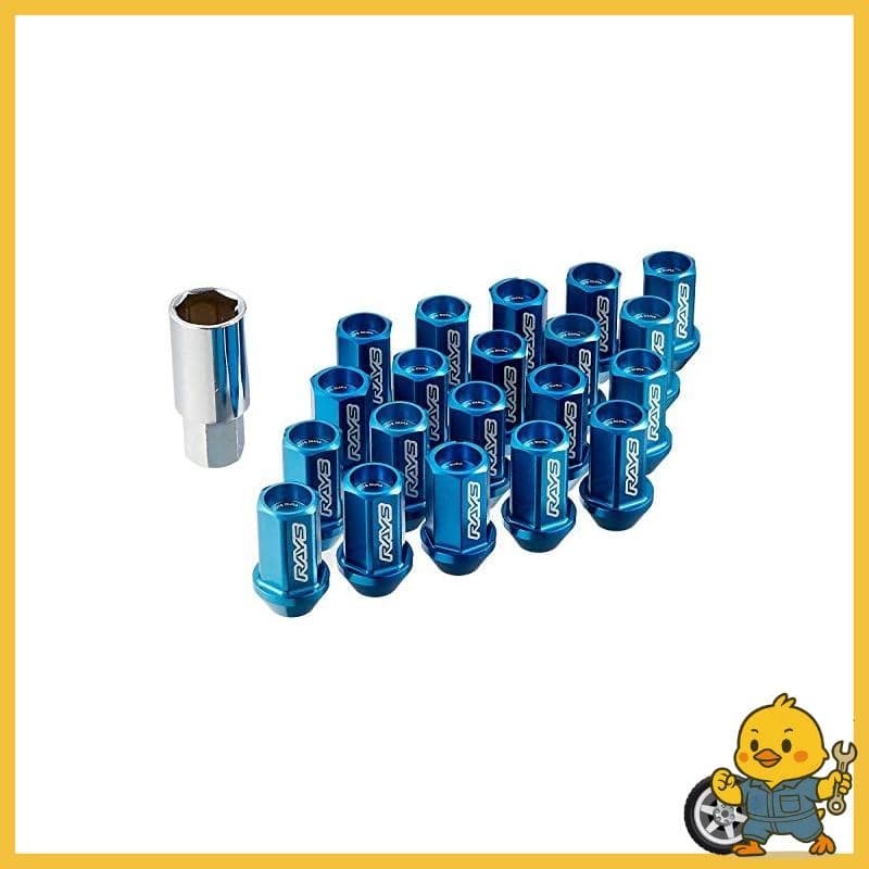 Conjunto De Trava E Porca RAYS Duralumin L42 Tipo Reto M121.5 Azul Anodizado 74020001002BL Bl