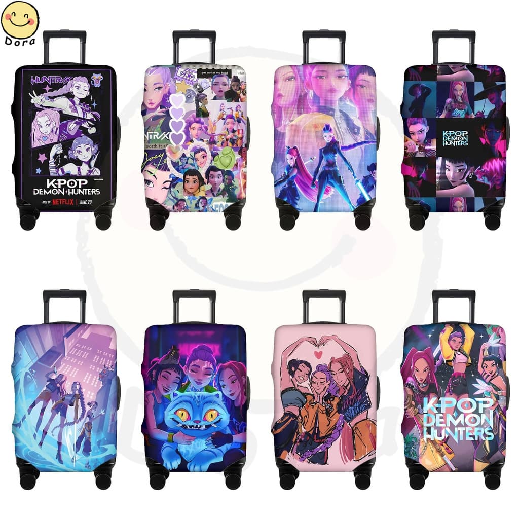 KPop Demon Hunters Capa De Bagagem Lavável Protetor De Mala Anti-Risco Se Encaixa 18-32 Polegada